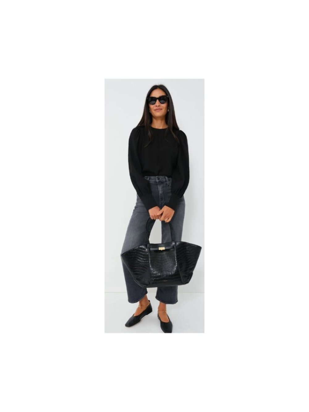 DeMellier London The New York Black Croc-Effect Handbag (NWT, never been used) - Picture 4 of 7